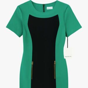 Calvin Klein Sheath Dress – Green/Black – Size 2 – NWT